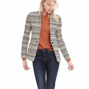 Banana Republic one button Tribal Jacquard Blazer